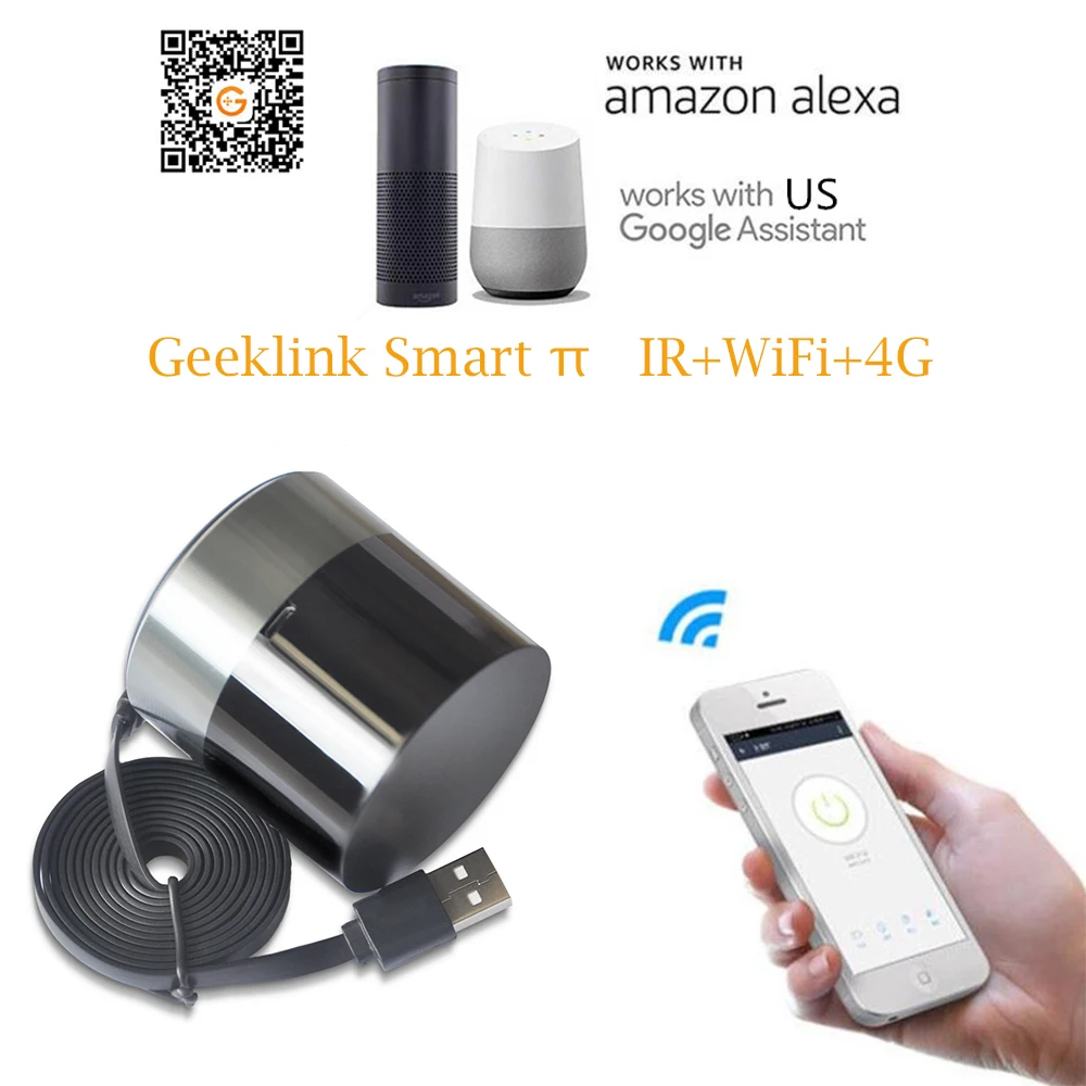 Geeklink умный контроллер wifi+ IR+ 4G работает с Alexa US Google Home Автоматизация голосового пульта дистанционного управления для iOS Android APP