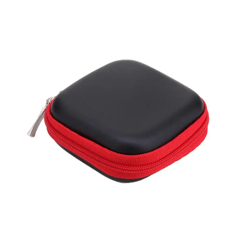 Мини квадратный EVA чехол гарнитура Bluetooth наушники ящик для хранения кабелей CD сумки и чехлы - Цвет: Красный