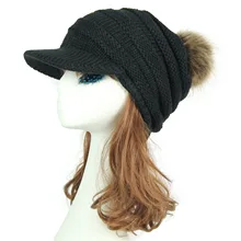 Женские осенние и зимние вязаные шапки с пушистыми шариками, модные шапки