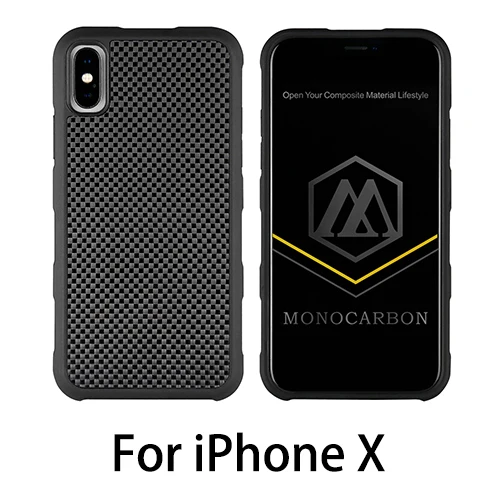 MONOCARBON 3D Текстурированный чехол из углеродного волокна для iPhone XS, XR, XS, Max-ударопрочный чехол с защитой от падения - Цвет: For iPhone X