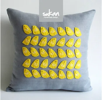 

#905 cotton handmade patchwork embroidery birs cushion no filling sofa car bedding ornament wholesale