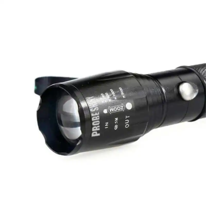 PROBE SHINY G700 X800 Zoomable XML T6 LED Tactical Flashlight lanterna led recarregavel+18650AAA Battery+Charger+Case #3S27 (3)