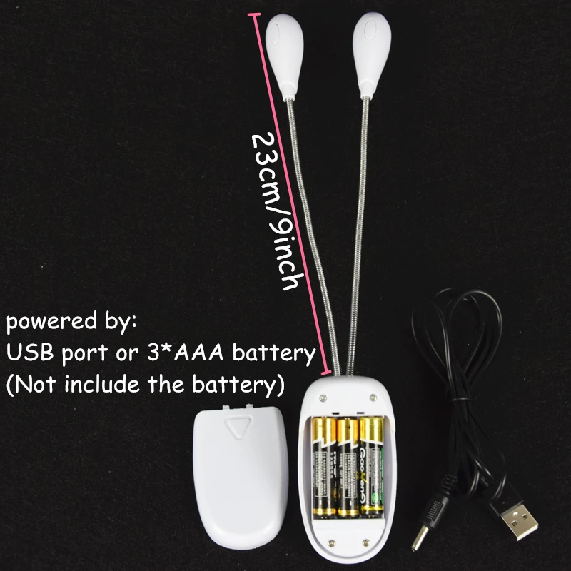 Luzes da Noite interruptor duplo tubo flexível usb Emitting Color : White
