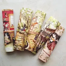 Лес девушка ручная окрашенная ткань хлопок холст DIY Лоскутная Ткань цифровая печать Ткань Домашний декор ручной работы кошелек материал