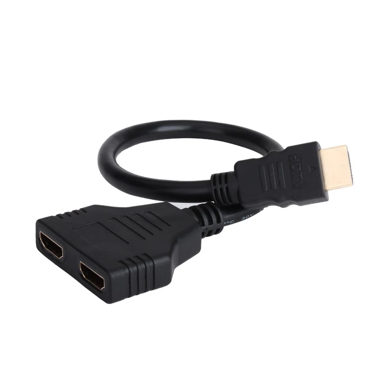 1080P 2 Port HDMI Splitter 1 In 2 Out Male to Femal Video Cable Adapter hdmi Switch Converter For Audio TV DVD free shipping 1080P 2 Port HDMI Splitter 1 In 2 Out Male to Femal Video Cable Adapter hdmi Switch Converter For Audio TV DVD free shipping