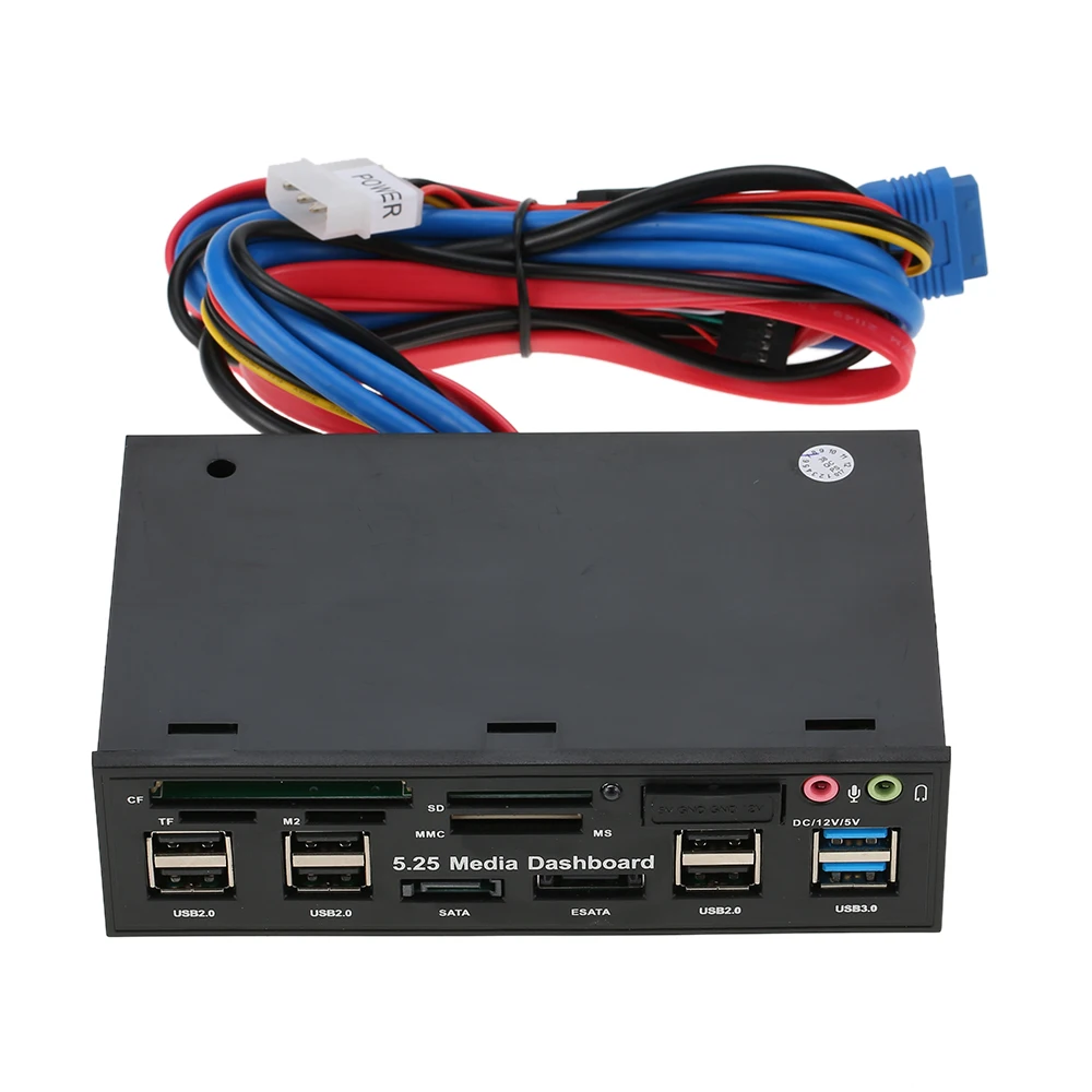 Многофункциональный USB 3,0 концентратор eSATA SATA порт внутренний кардридер ПК приборная панель медиа Передняя панель аудио для SD MS CF TF M2 MMC