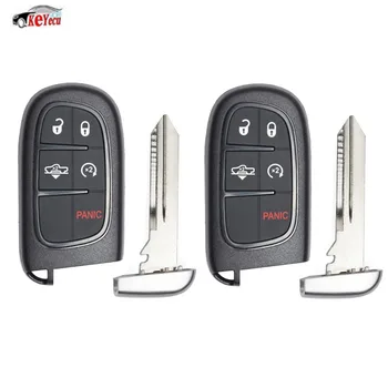 

KEYECU 2 Pcs/lot Remote Start Smart Car Key Fob 5 Button 433MHz ID46 Chip for Air Suspension Ram 1500, 2500, 3500 GQ4-54T