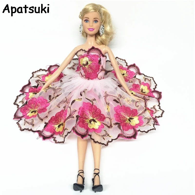 Red Flower Costume One-piece Short Dress For Barbie Doll 1/6 Fashion Clothes BJD Dolls Accessories Kids Toy | Игрушки и хобби
