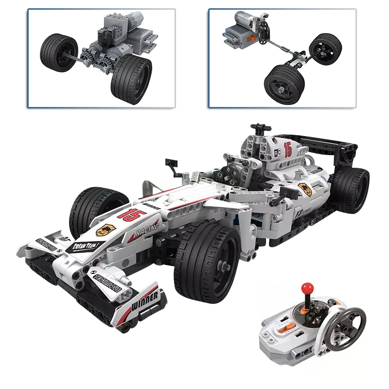 729 шт. Technic Fit F1 пульт дистанционного управления RC гоночный автомобиль гонщик электрические строительные блоки игрушки подарки на день рождения для мальчиков детей