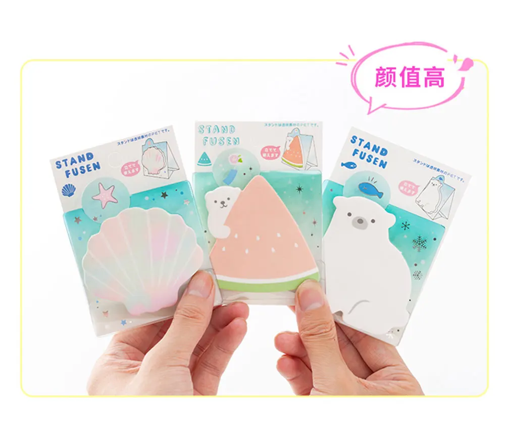 1 шт. Летняя серия polar bear Can stand memo pad Стикеры для заметок блокнот-стикеры Канцтовары papeleria школьные принадлежности для детей Подарки