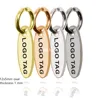 MaiLun 50pcs Custom Logo Tags 12x5mm Laser Engraved mini Oval Tags Stainless Steel Charm Necklace Tag Jewelry Making Accessories