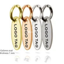 MYLONGINGCHARM 50 шт бирки с логотипом на заказ-мини овальные стальные бирки 12x5 мм-изготовленный на заказ металлический Шарм-стальные бирки на ожерелье-Пользовательский логотип Charm-G2306