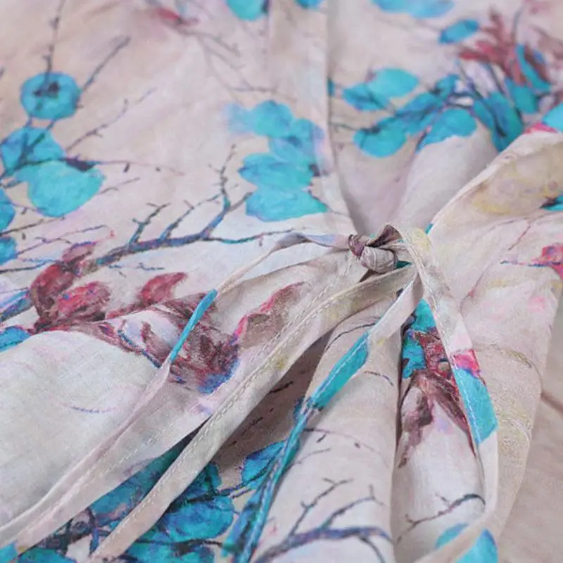 Summer Women Dress 2019 Vintage Short Sleeve Casual Floral Print Vestidos Female with Pockets Buykud Brand (5)