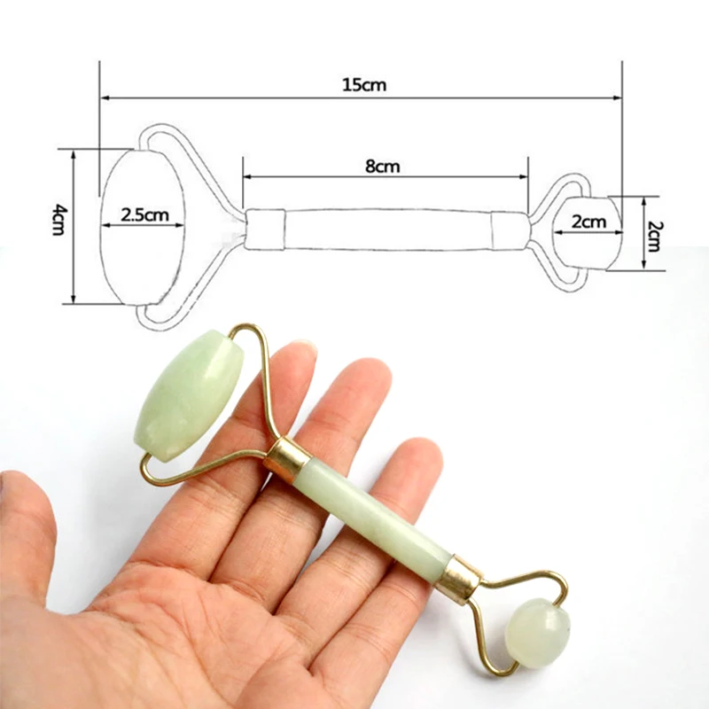 Double Head Jade Wheel Facial Massager Roller Face Thin Slimming Body Eye Neck Face Anti wrinkle 5