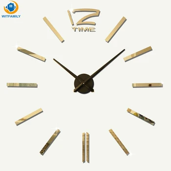 

2018 New Wall Clock Large Size DIY Modern Design 3d Decorative Sticker Mirror Needle Quartz Wall Watch for Children Living Room