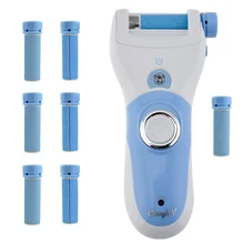 Total 8 Rollers , Cuticles /Dead Dry Hard Skin Remover Foot Care Electric Heel Pedicure Tool Peeling Exfoliator + LED -P6263