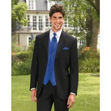 mens formal wear 2017 tailor suits black tuxedo 3 piece suits two button dress wedding