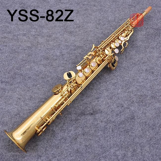 

Japan Brand Saxophone Soprano 82z B Lacquer gold Straight Sax saxofone professional Musical instrument with Case mouthpieces