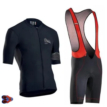 

2019 NW Cycling Jersey Breathable Cycling Clothing Short Sleeve Set Summer Quick Dry Black MTB Ropa Ciclismo Bicycle Maillot 9D