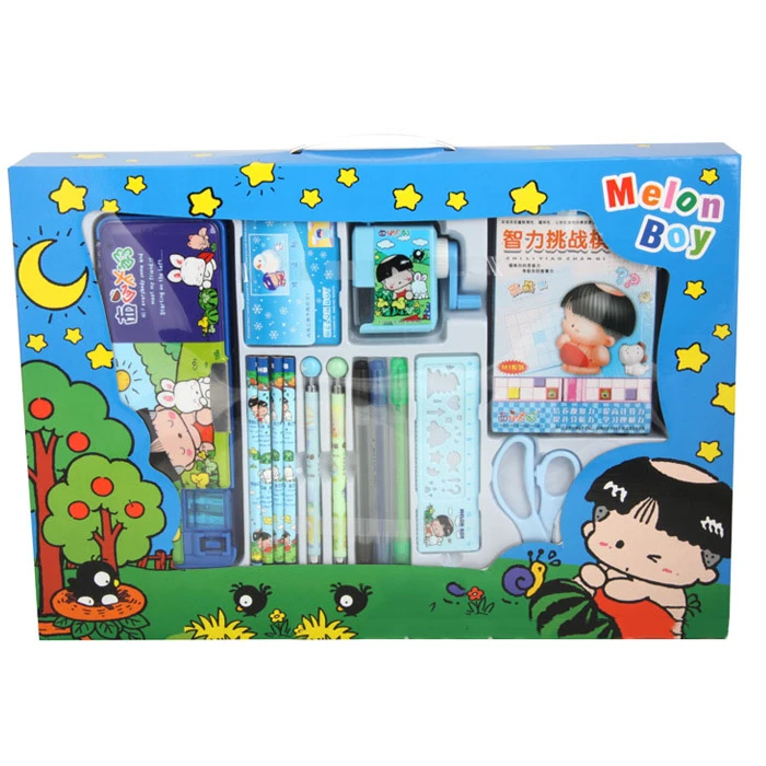 

Children Stationery Set Includes Pencil Case Sharpener Drawing Pen Chess Scissors Students Stationery Set as a Gift  for Kids