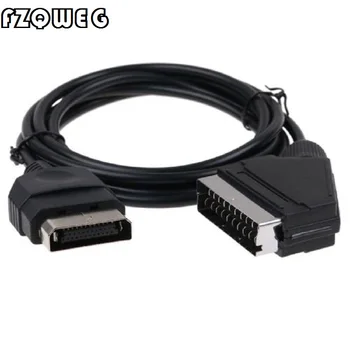 

FZQWEG 2 pcs Black 1.8M/6FT 24Pin RGB Scart AV Cable Lead Audio Video Connector for XBOX Classic console