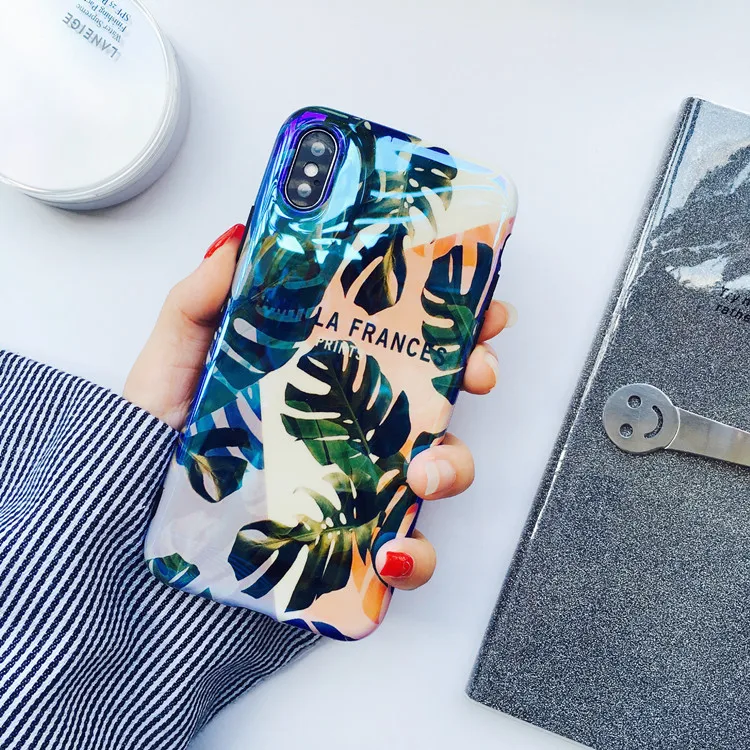 Листья пальмы pattern Мягкий силиконовый телефон чехол для Apple iPhone6 6s 6 Plus плюс 7 8