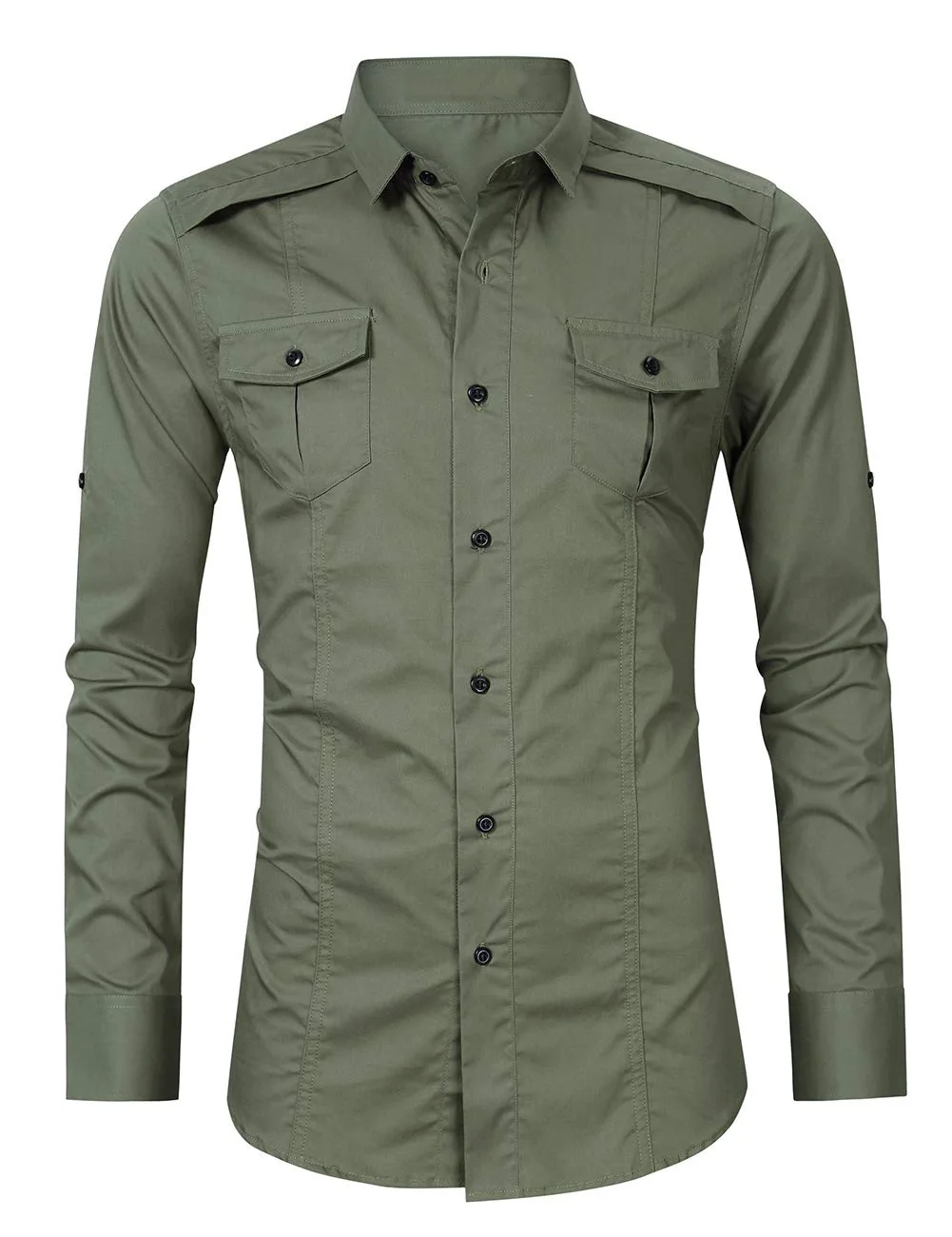 Модная Осенняя рубашка для мужчин, плюс размер, 2xl, Повседневная хлопковая рубашка с длинными рукавами в армейском стиле, зеленая рубашка в