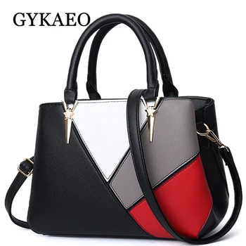 

GYKAEO Designer Handbags High Quality Zipper Patchwork Casual Tote Bag Ladies Fashion Handbag 2020 Winter Female Messenger Bags