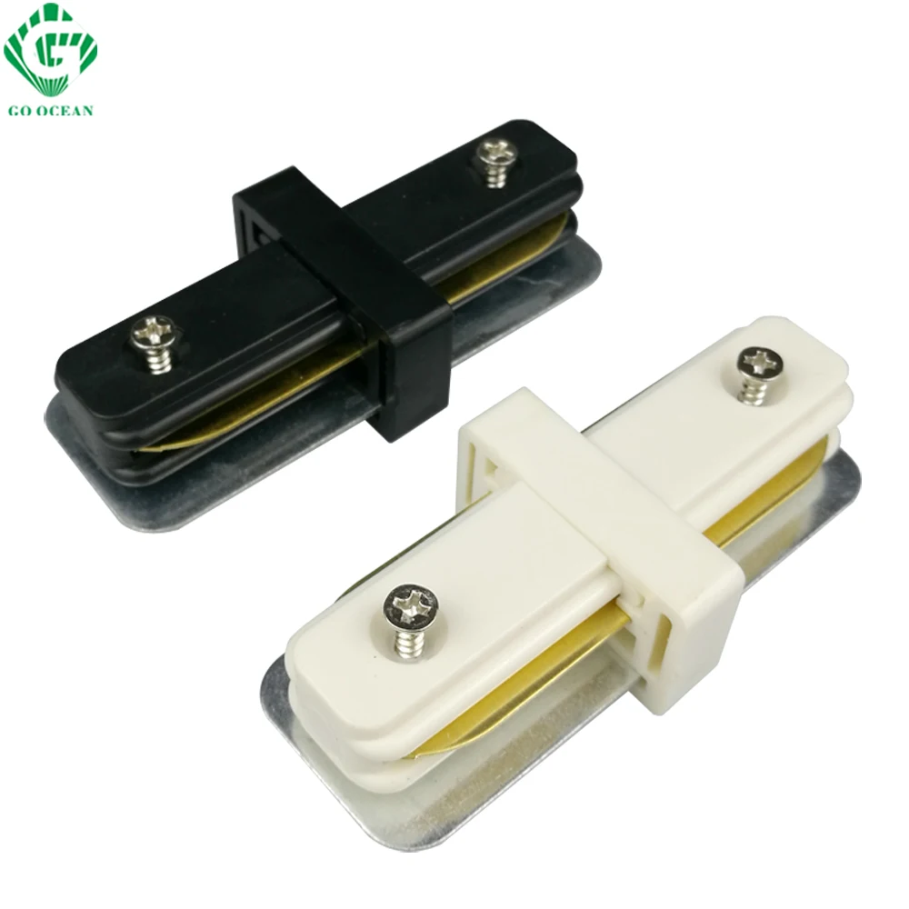 GO OCEAN Track lighting Rail Connector I Straight Connectors 2 wire for track light Fixture System Auminum Rail Connector