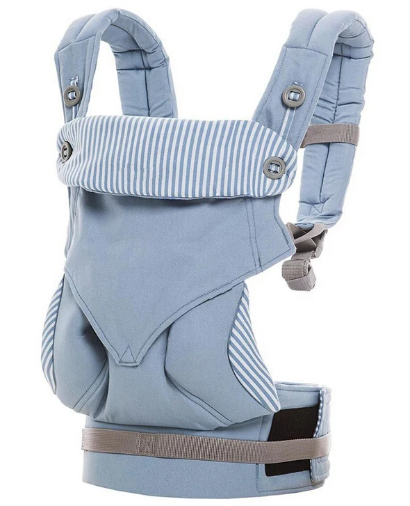 Эргономичная переноска для детей 360 Omni из органического хлопка, четыре положения, 360, переноска для детей, дышащий 360, крутой воздушный рюкзак для младенцев - Цвет: 360 striped blue