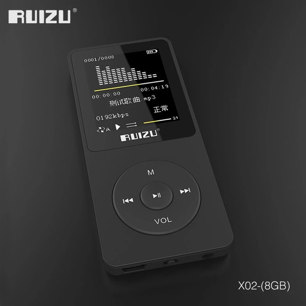 

100% original English version Ultrathin MP3 Player with 8GB storage and 1.8 Inch Screen can play 80h, Original RUIZU X02