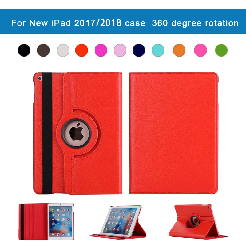 

For ipad 2018 case 360 Degree Rotating Leather Smart Cover Case for Apple new iPad 9.7'' 2017 smart sleep auto awake shockproof