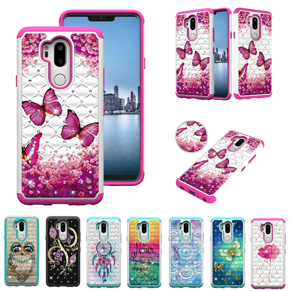 HYYGEDeal phone cases Glitter Girls Bling Flower Dual