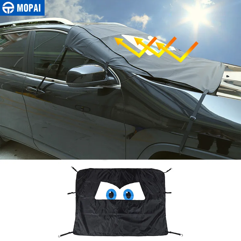

MOPAI Car Universal Accessories Front Window Windshield Sunshade Anti Snow UV Rays Sun Visor Heat Cover for Jeep JK JL Series