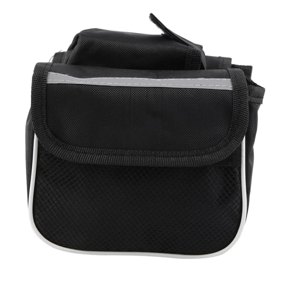 Sale Bicycle Cycling Frame Pannier Saddle Front Tube Bag Both Side Double Pouch 15cm x 12cm x 5cm 1