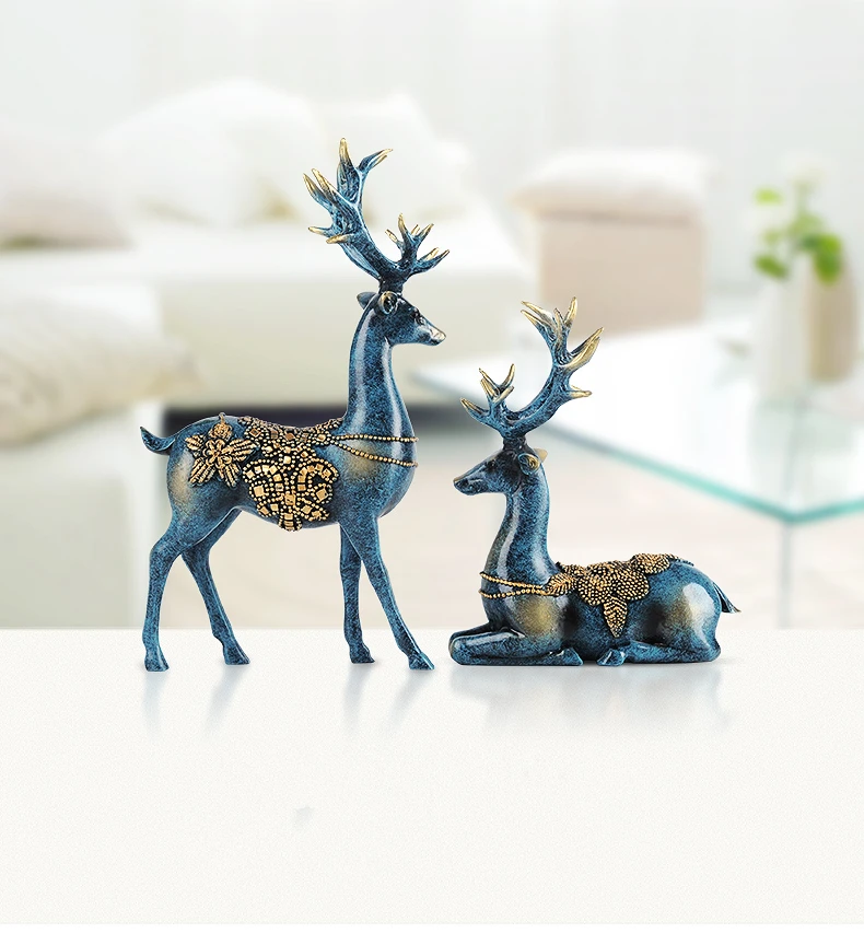  pair of deer statue European style deers room bedroom Wine cabinet ornaments creative wedding gifts - 32827162776