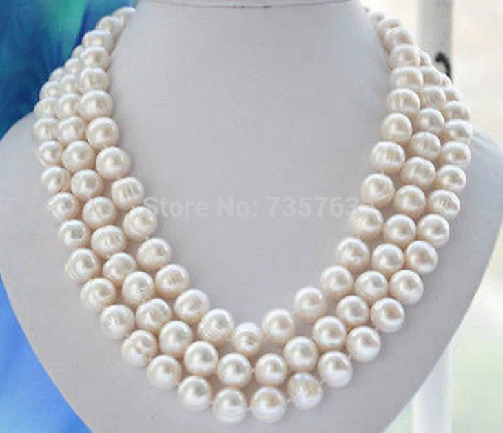 

xiuli 0015123 Long 50"inch Big 11-13MM SOUTH SEA GENUINE WHITE BAROQUE PEARL NECKLACE