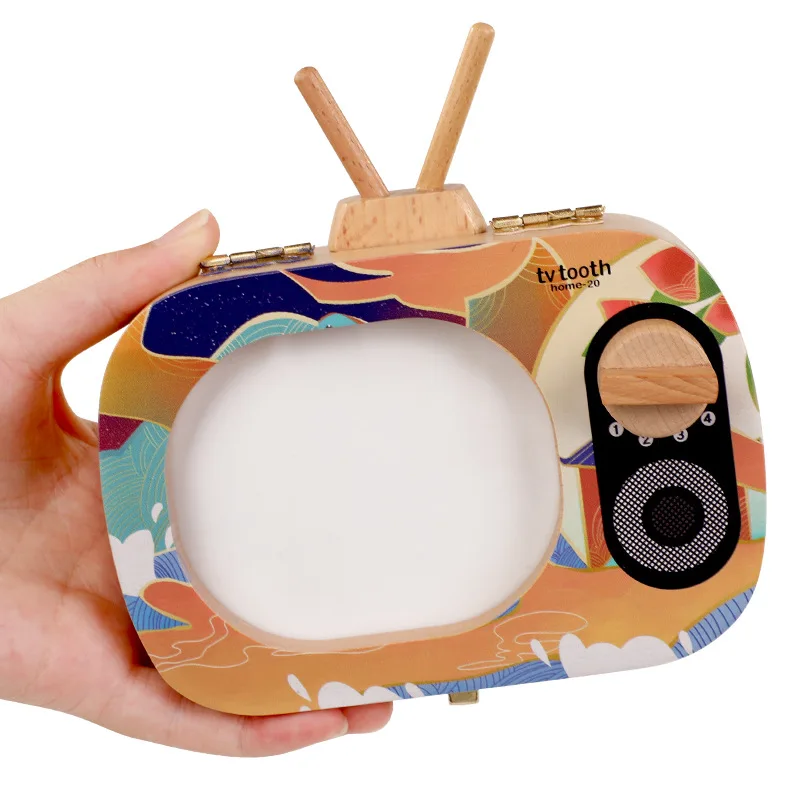 1pc Baby Tooth Box Wooden Milk Teeth Organizer Storage Boys Girls Save Souvenir Case Gift Creative Baby Tooth Organizer For Kids