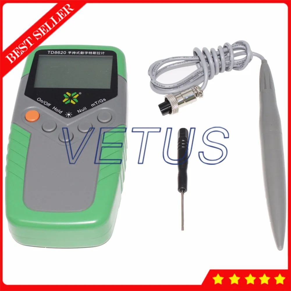 TD8620 класс 1 точность Gaussmeter Магнитный флюс метр поверхность магнитного поля тестер цифровой Тесла метр Гаусс метр