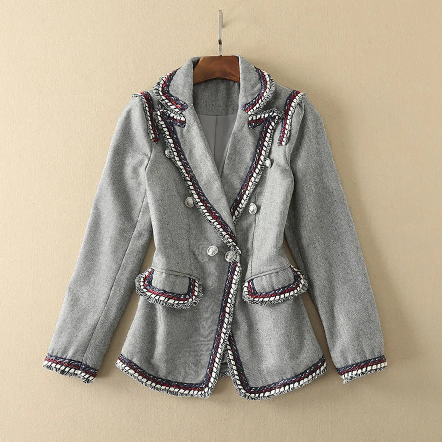 Slim Female Coats Autumn Winter 2017 Novelty Long Sleeve Buttons Turn