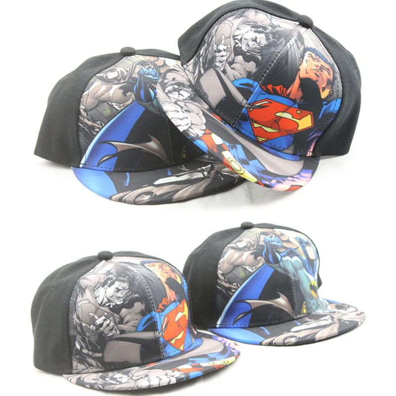 Children Baseball Cap Batman VS Superman fashion spiderman children's casual mesh cap hip-hop baseball hat for kids boy girl