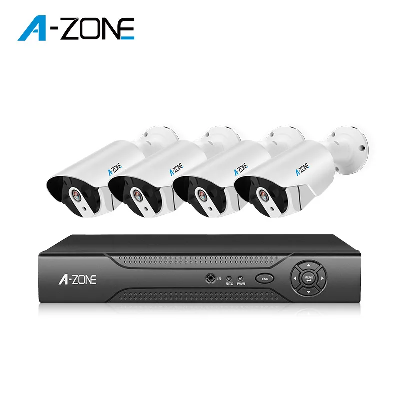 

A-ZONE 8CH 1080P POE NVR Kit CCTV Security System 4Pcs 2MP IP Camera Outdoor IR Night Vision Surveillance Camera System With 1TB