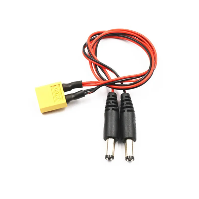 

Lantian RC XT60 Male to DC 5.5 Dual Plug Power Cable for FatShark HD2/V3 FPV Goggles Battery Pack Receiver Monitor FPV System