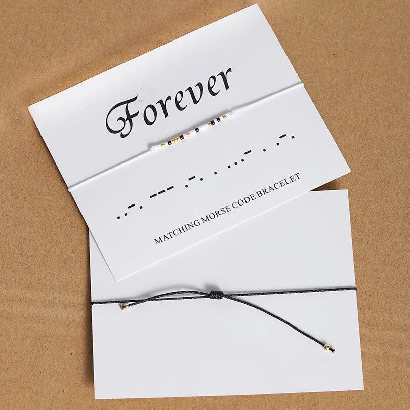 Браслеты с кодом Морзе G.YCX браслеты надписью Always Forever Lovee скрытое сообщение для
