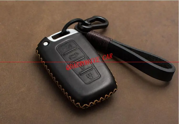 

QDAEROHIVE genuine leather car Key Case Cover For Hyundai Veloster Rohens coupe MISTRA SONATA9 IX25 IX 35