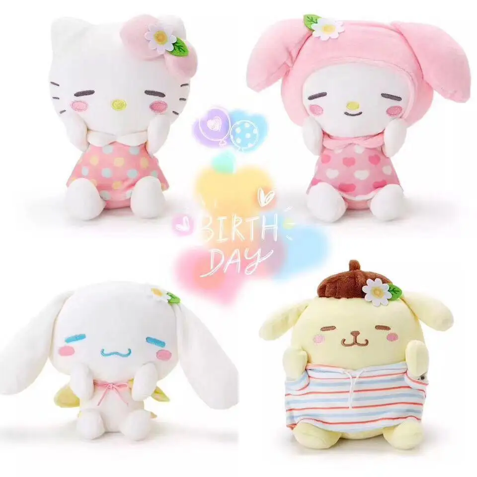 My Melody пудинг Cinnamoroll Собака рисунок «Hello Kitty» Cat яичный желток Пингвин хризантемы плюшевые игрушки мягкие Животные куклы для подарков