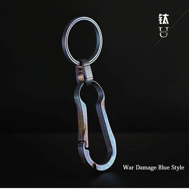 Real Titanium Alloy Men Key Chain Lightweight Creative Titanium Keychain Hanging Buckle Key Holder Rings High-Quality