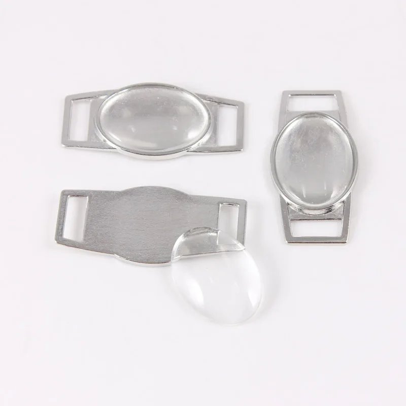 Wholesale 100pcs Blank Oval Shoelace Charms & Paracord Charms with 18