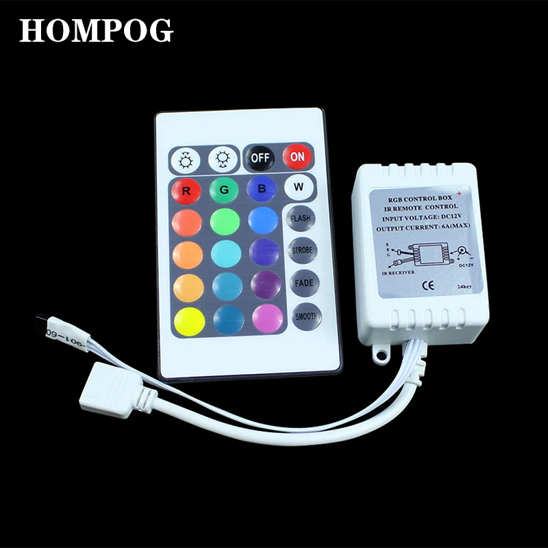 10 pcs 12V 24 Key Wireless led IR Remote Controller For 3528 5050 5630 RGB LED Infrared remote
