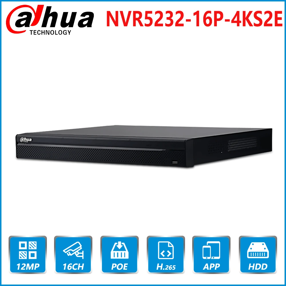  Dahua NVR NVR5216-16P-4KS2E With 16CH NVR 16 PoE Port Support Two Way Talk e-POE Network Video Dahu - 33030059922